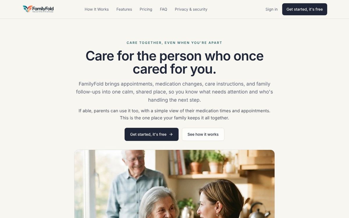 FamilyFold care coordination website